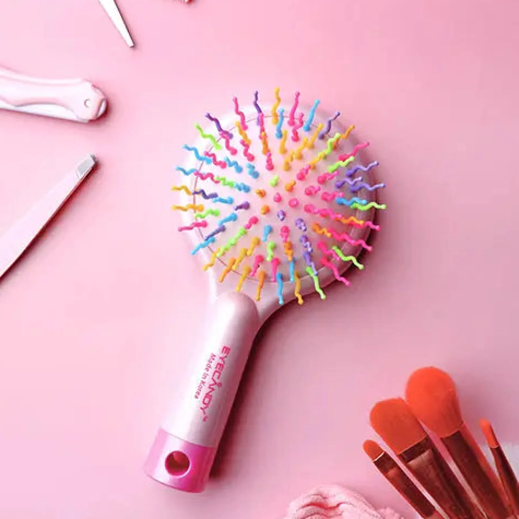 Outlet Rainbow Volume S Brush Medium Baby Pink Hair Growth|Korean Haarpflege