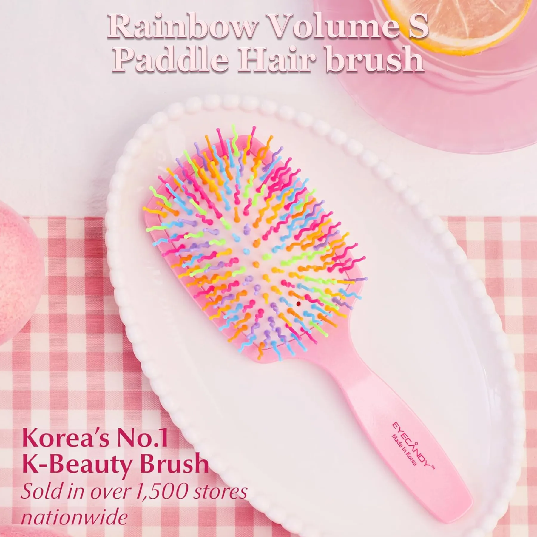 Hot Rainbow Volume S Paddle Brush Melon Green Hair Growth|Korean Haarpflege