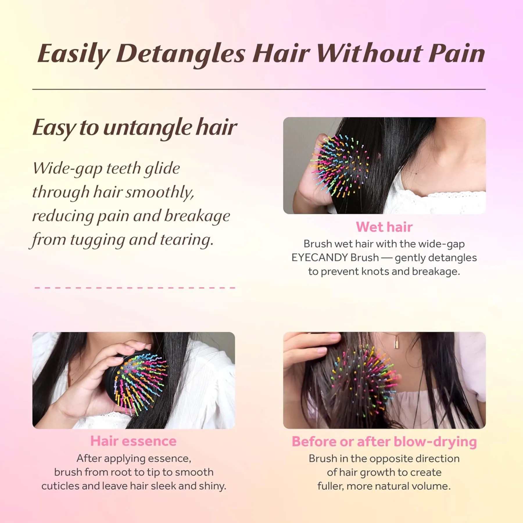 Hot Rainbow Volume S Paddle Brush Melon Green Hair Growth|Korean Haarpflege