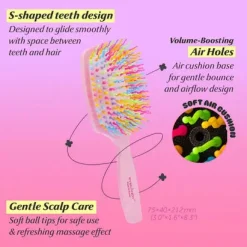Discount Rainbow Volume S Paddle Brush Black Hair Growth|Korean Haarpflege