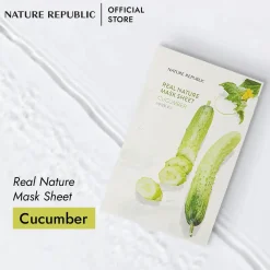Online Real Nature Sheet Mask Cucumber Alle Korean Skincare|Gesichtsmasken