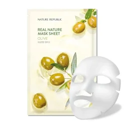 Real Nature Sheet Mask Olive Alle Korean Skincare|Gesichtsmasken