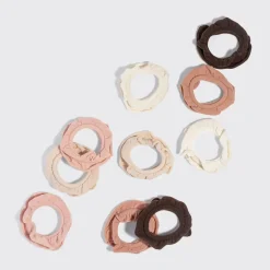 Clearance Recycled Fabric Petal Hair Elastics Set Blush Haarpflege-Routinen & Sets|Haarprobleem