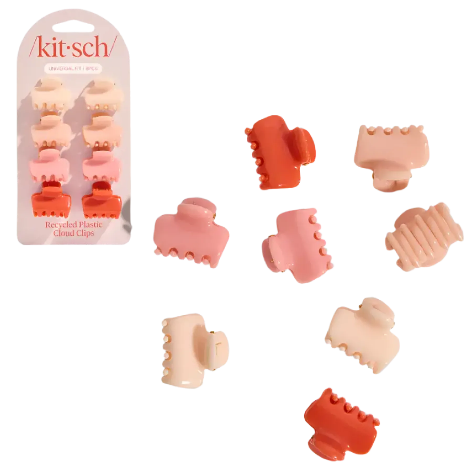 Sale Recycled Plastic Mini Cloud Clips 8pc Set Assorted Cherry Blossom Haarspangen & -Clips|Haarprobleem