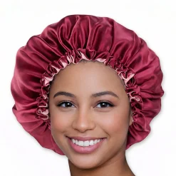 Clearance Red Satin Hair Bonnet Reversable Curly & Coily Accessories|Hair Growth