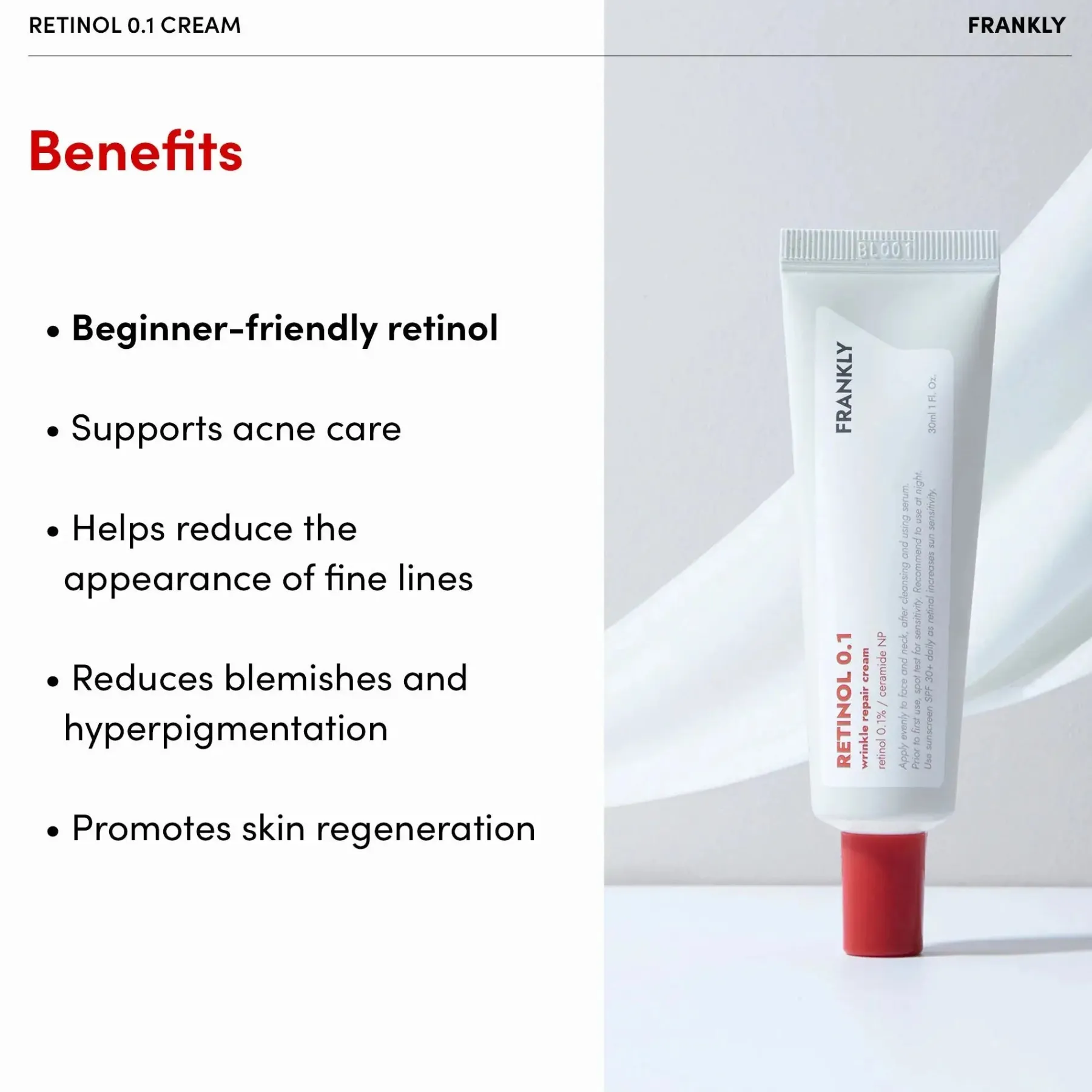 New Retinol 0.1% Cream Feuchtigkeitscremes|Hauptzutat
