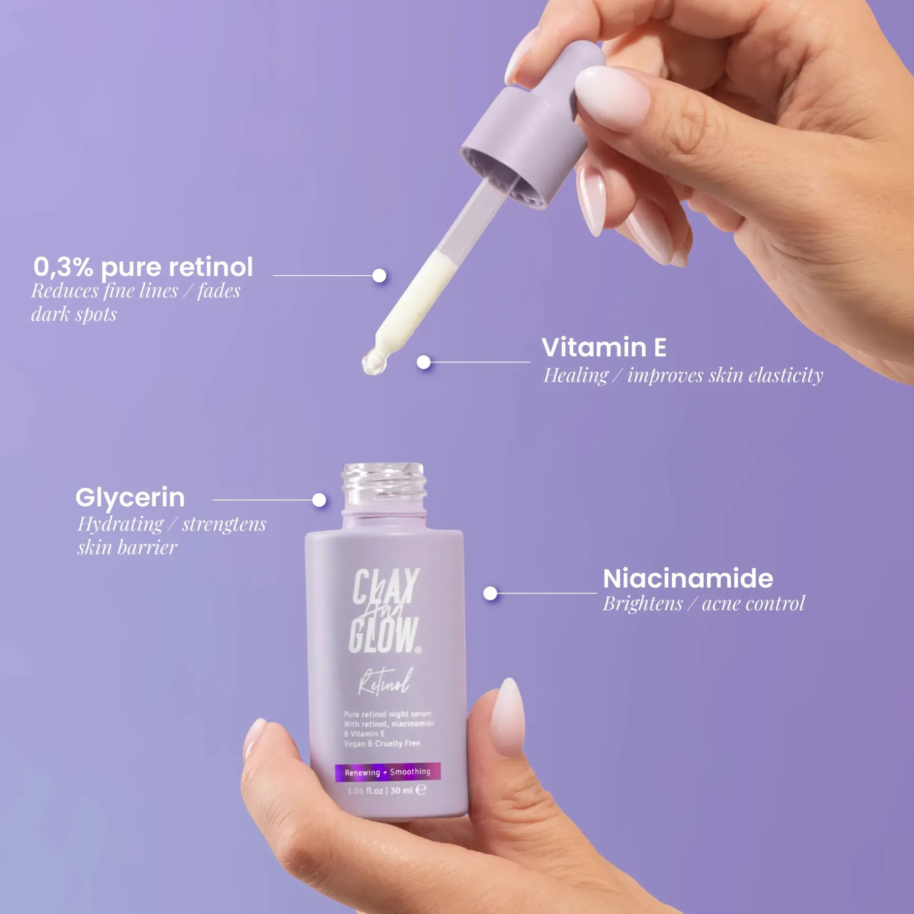 Hot Retinol Pure Night Serum Vegan Pflege|Problemlösende Seren