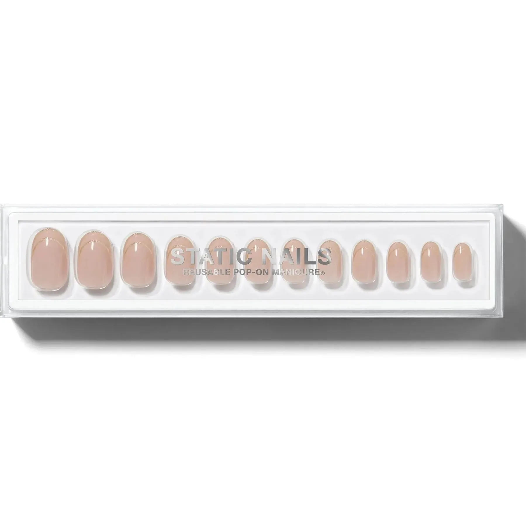 Discount Reusable Pop-On Manicure Double French Round Künstliche Nägel|Veganer Nagellack