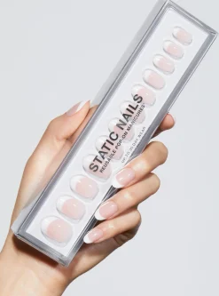Clearance Reusable Pop-On Manicure French 75 Round Künstliche Nägel|Veganer Nagellack