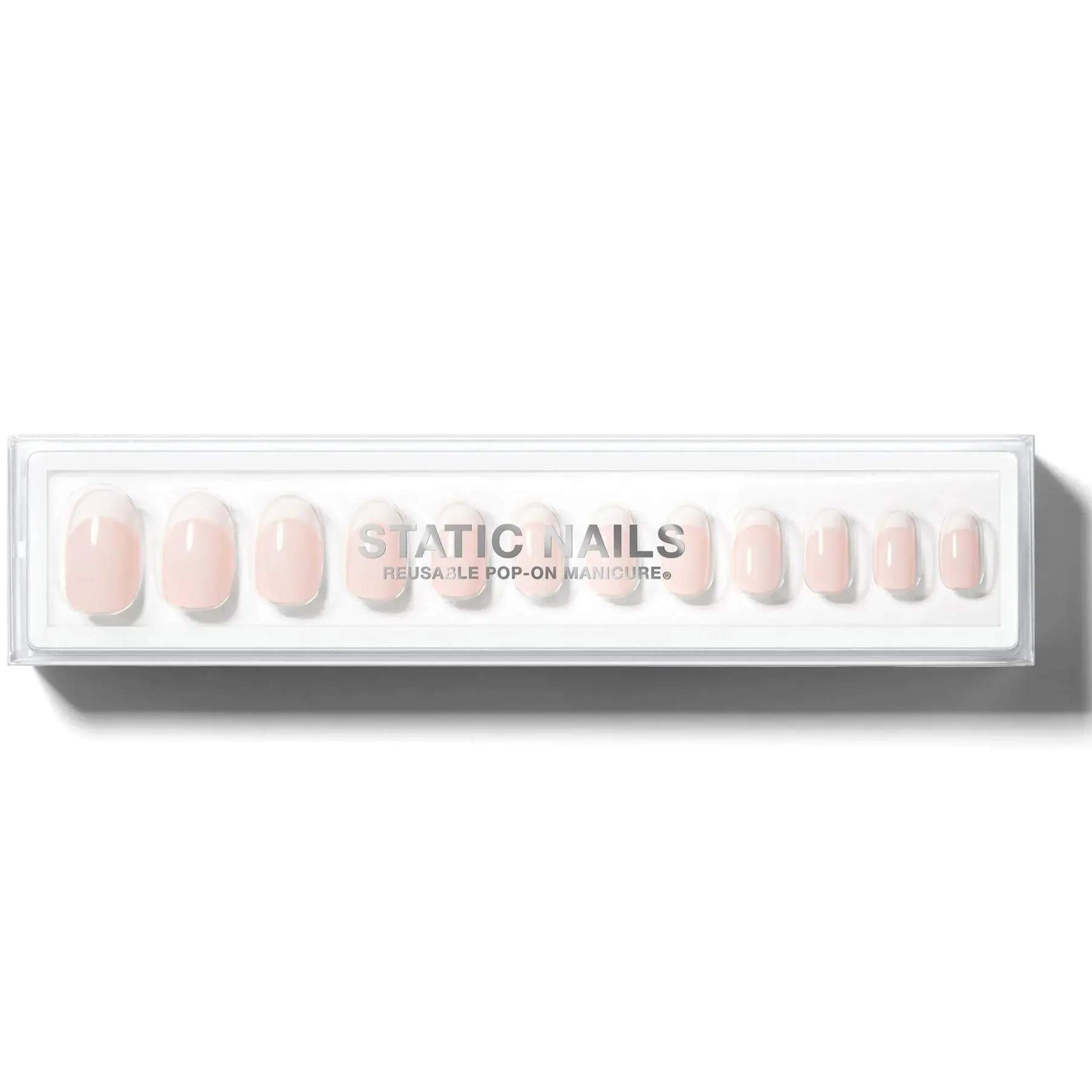 Clearance Reusable Pop-On Manicure French 75 Round Künstliche Nägel|Veganer Nagellack