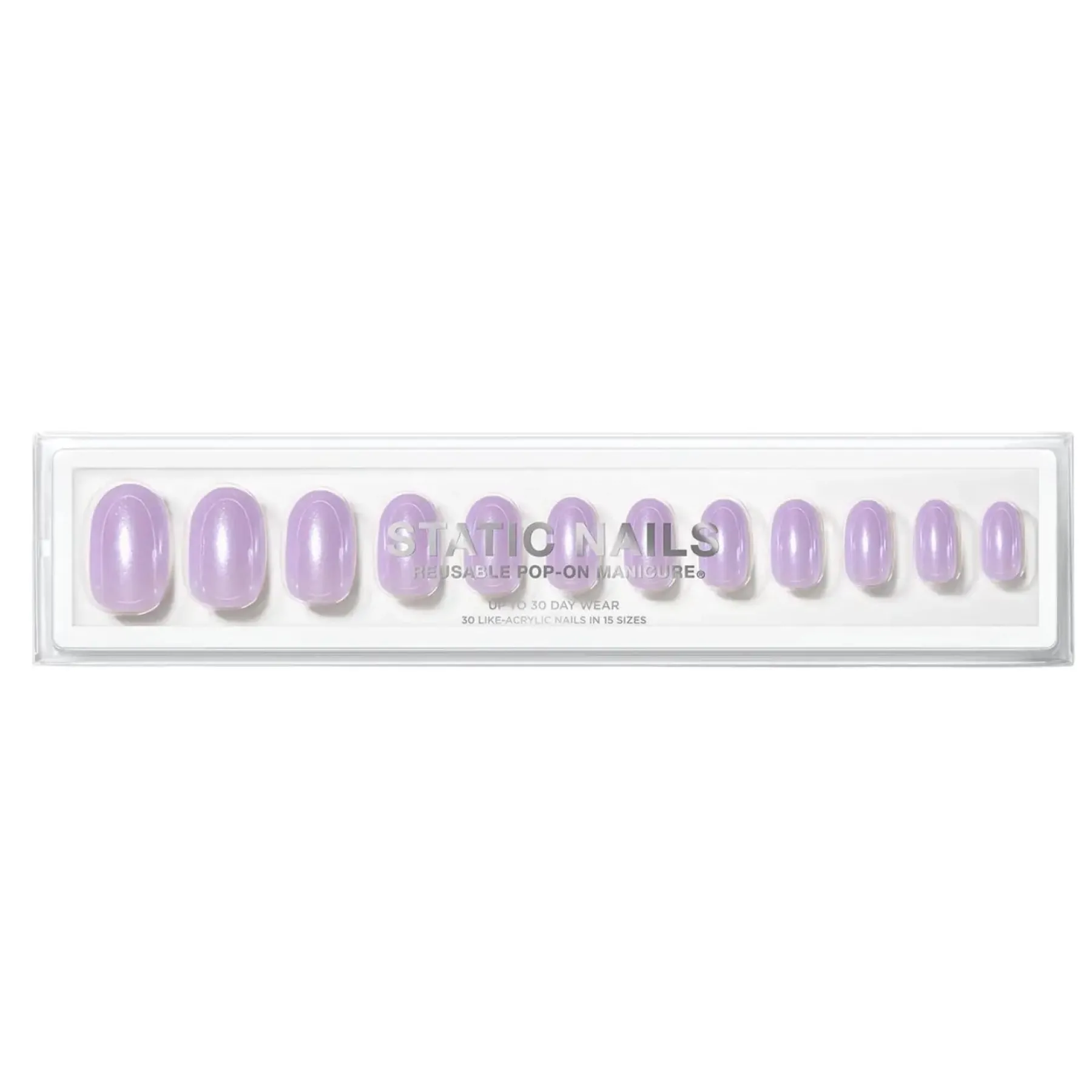 Sale Reusable Pop-On Manicure Glazed Lavender Round Künstliche Nägel|Veganer Nagellack