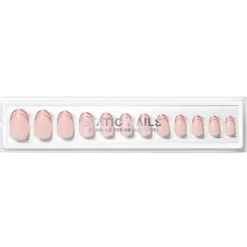Best Reusable Pop-On Manicure Rose Gold Double French Round Künstliche Nägel|Veganer Nagellack