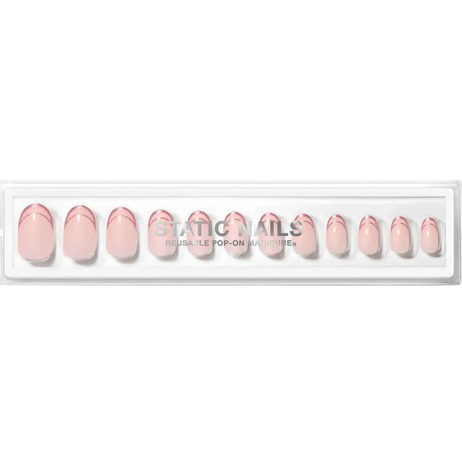 Best Reusable Pop-On Manicure Rose Gold Double French Round Künstliche Nägel|Veganer Nagellack