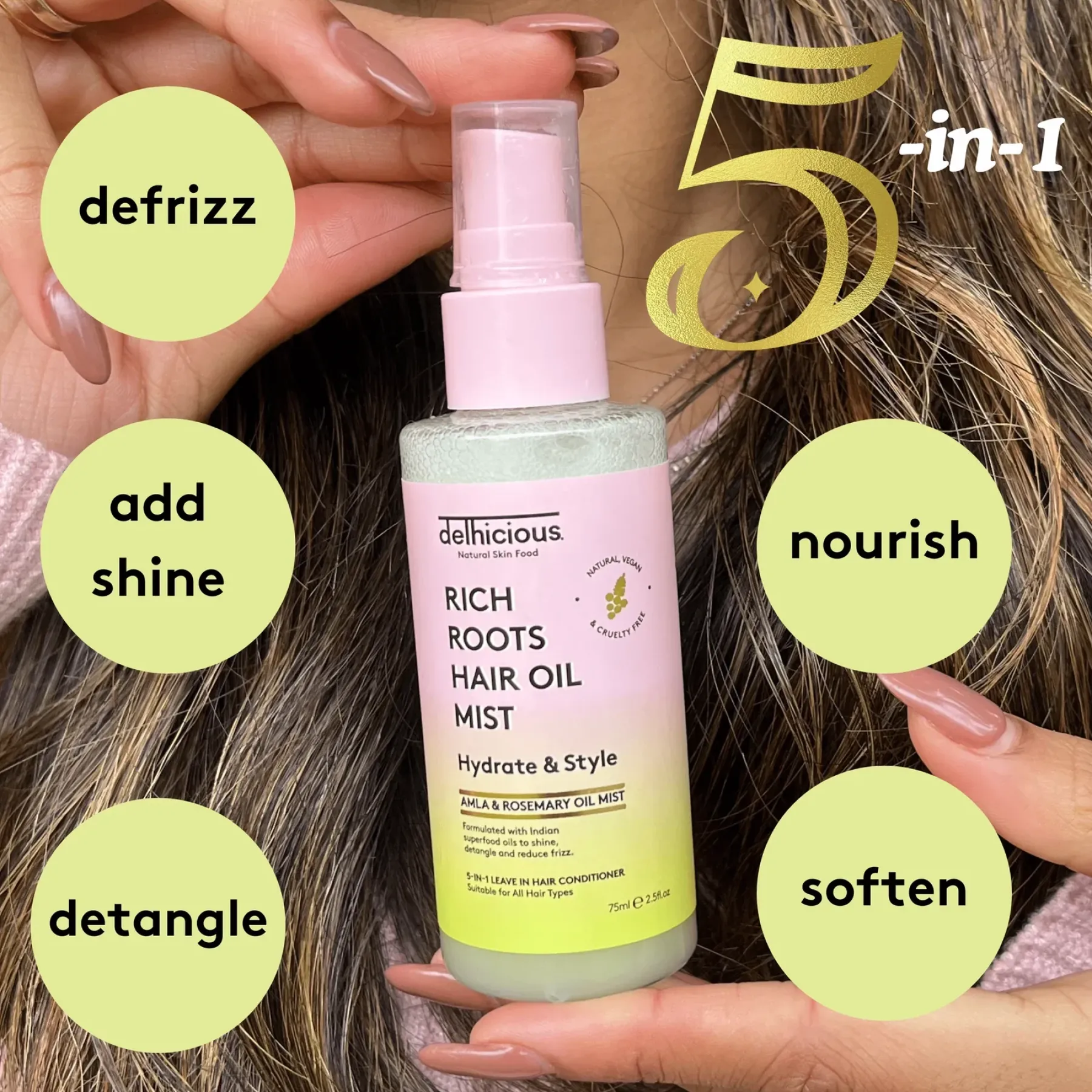 Hot Rich Roots 5-in-1 Hair Oil Mist Leave In Conditioner Hair Growth|11 Schritte Haarpflege Routine