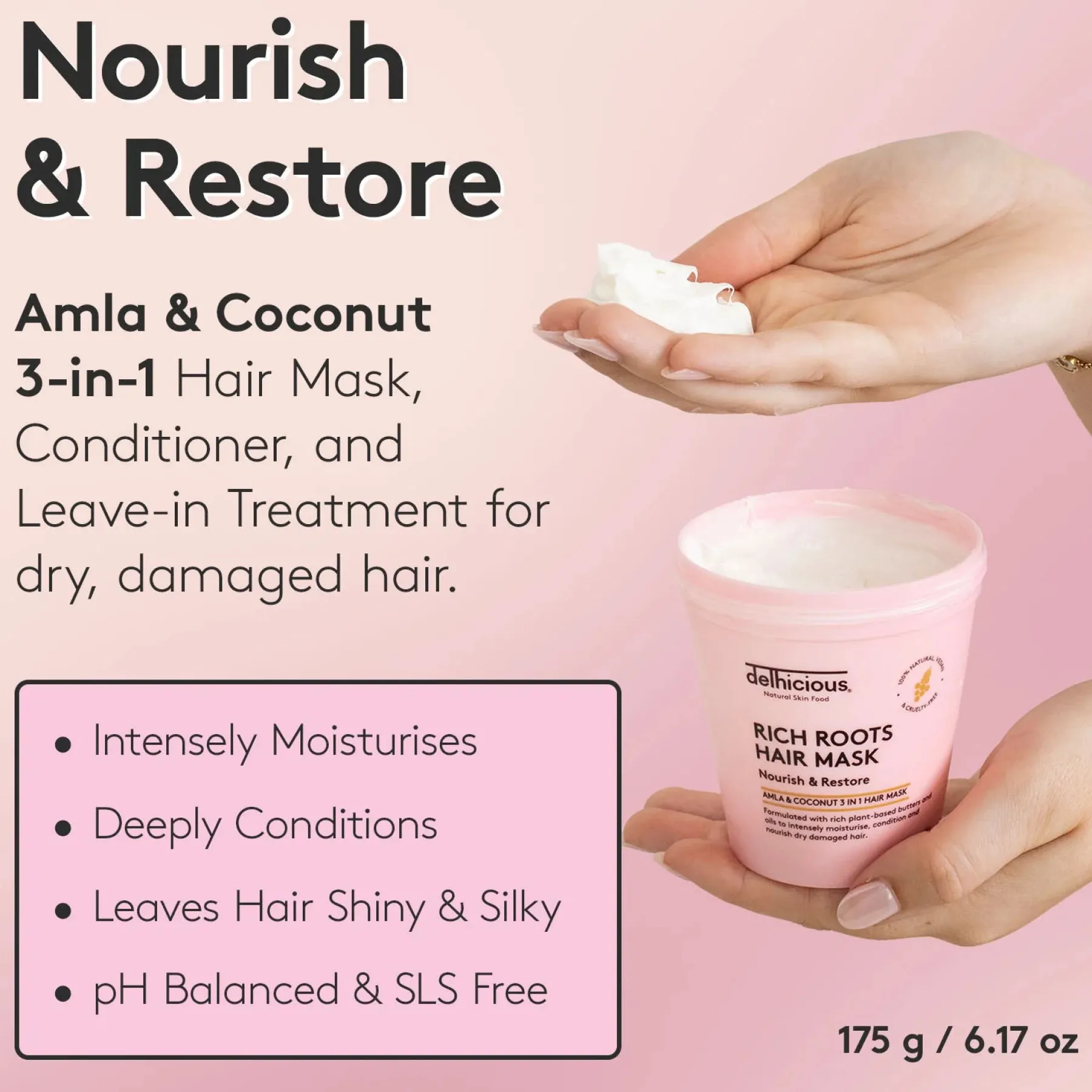 Sale Rich Roots 3-in-1 Nourishing Hair Mask Amla & Coconut Hair Growth|11 Schritte Haarpflege Routine