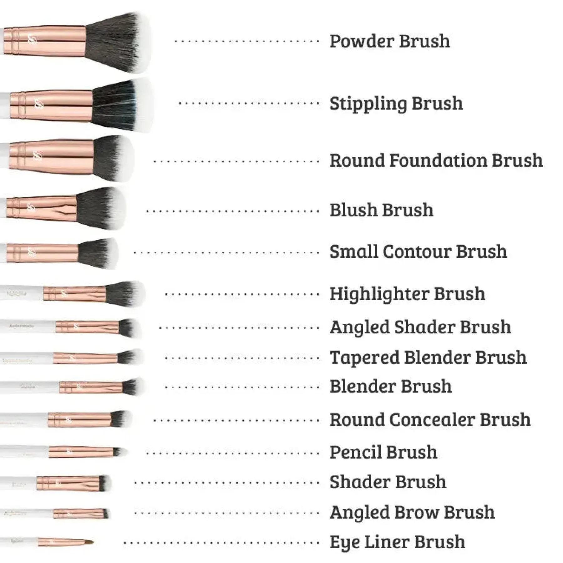 Hot Rose Gold 14 pc Starter Set Tön Mehr|Makeup Pinsel Sets
