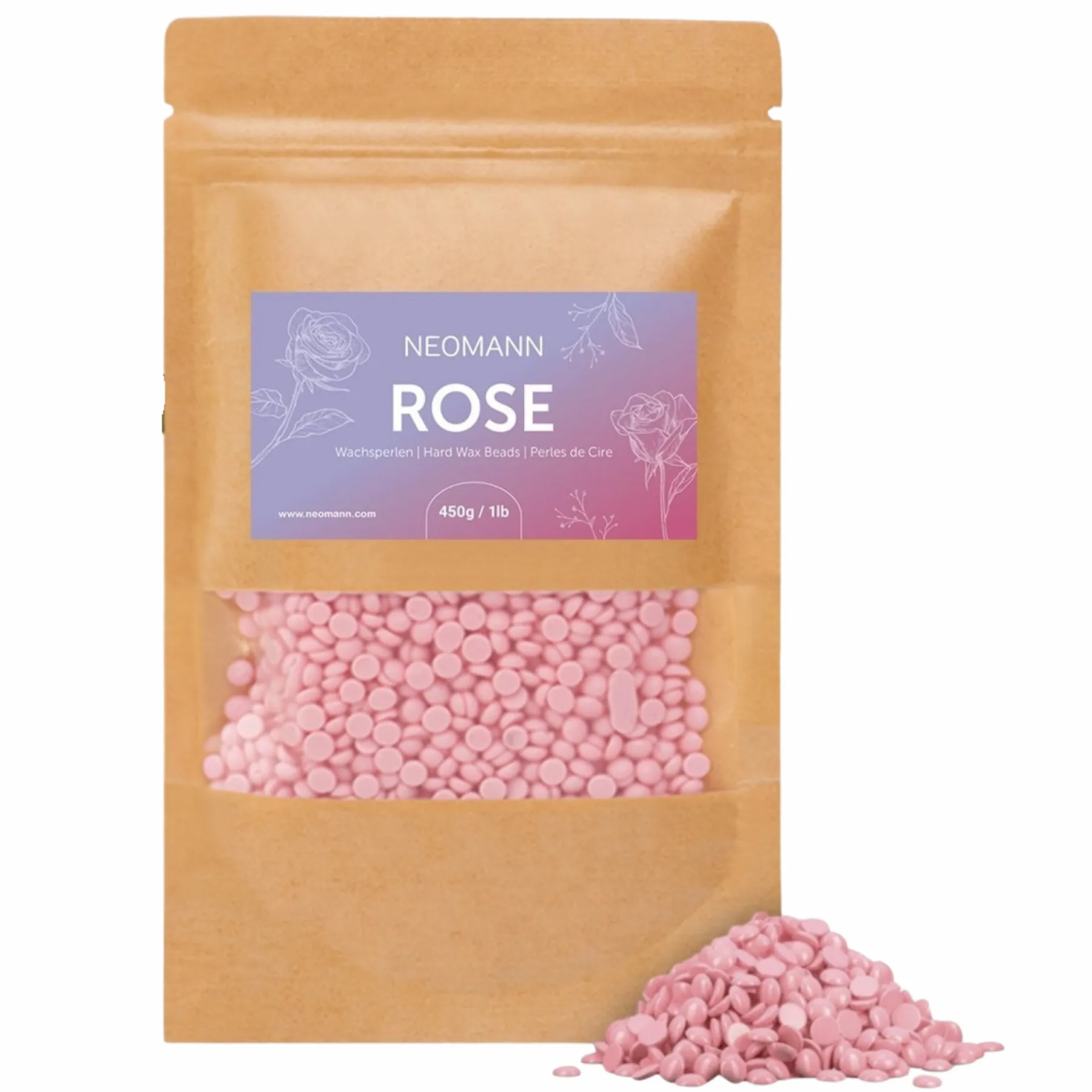 Online Rose Wax Beads 450 gr. Vegan Pflege|Rasieren & Enthaarung