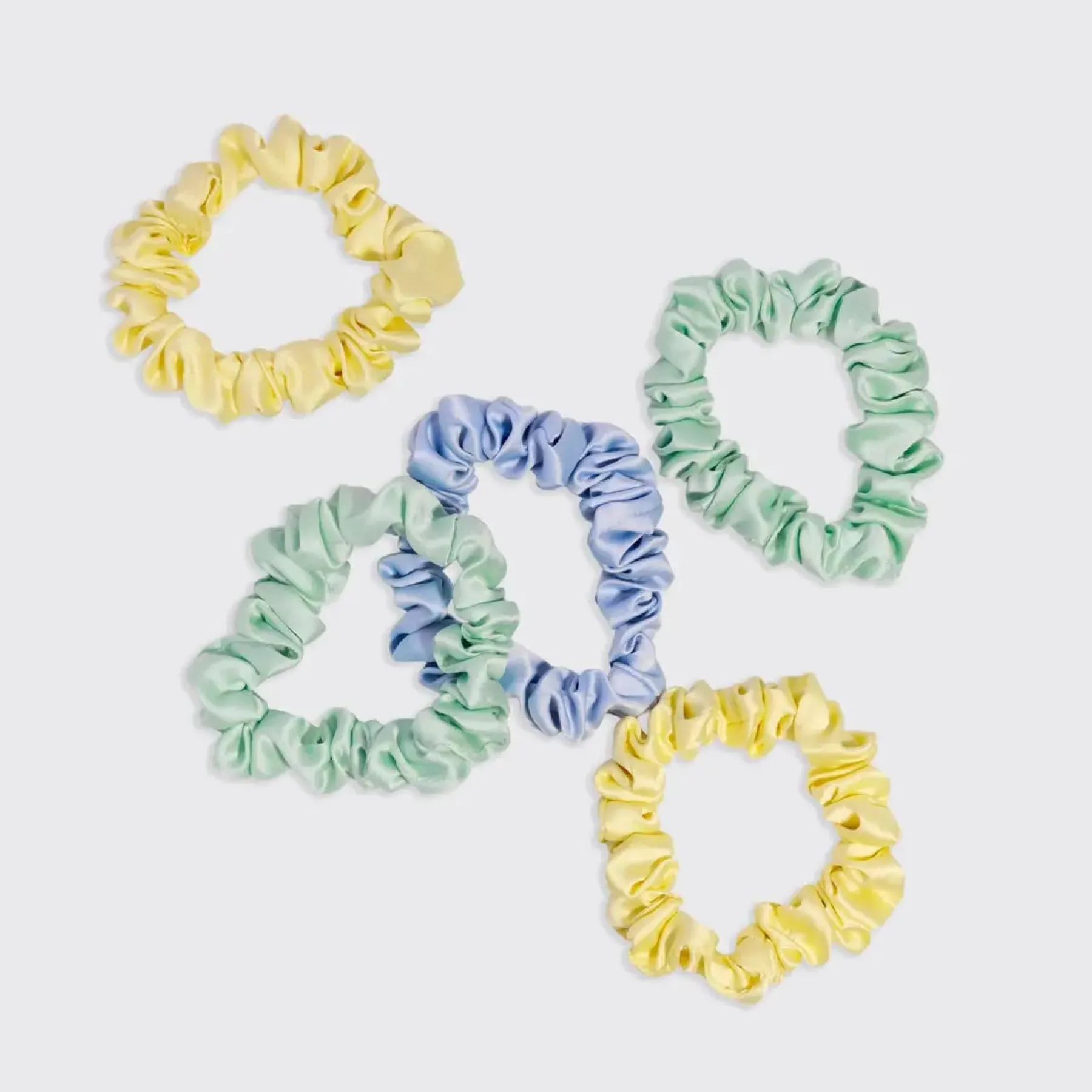 Sale Ruched Satin Scrunchies 5pc Set Multi Color Haarpflege-Routinen & Sets|Haargummis