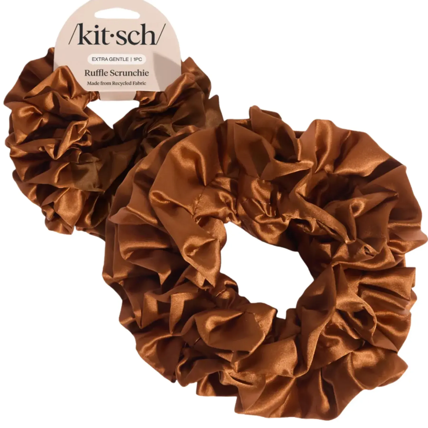 Online Ruffle Scrunchie Camel Haargummis