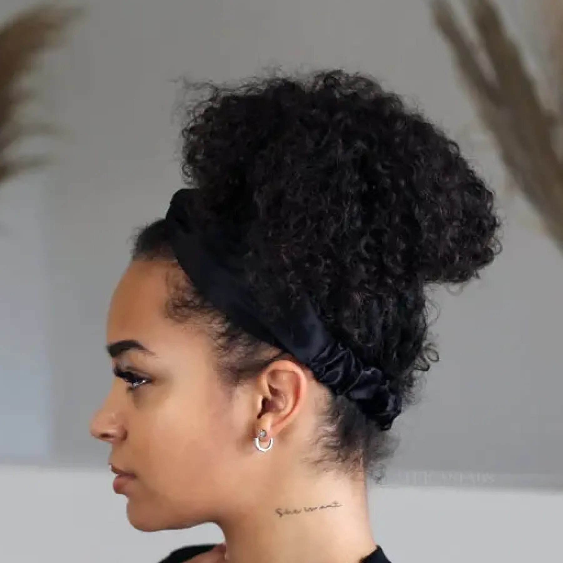 Outlet Satin Headband With Twist Black Curly & Coily Accessories