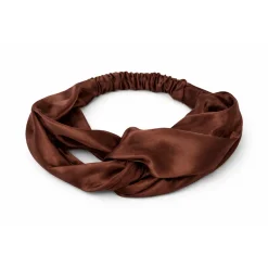 Hot Satin Headband With Twist Brown Curly & Coily Accessories