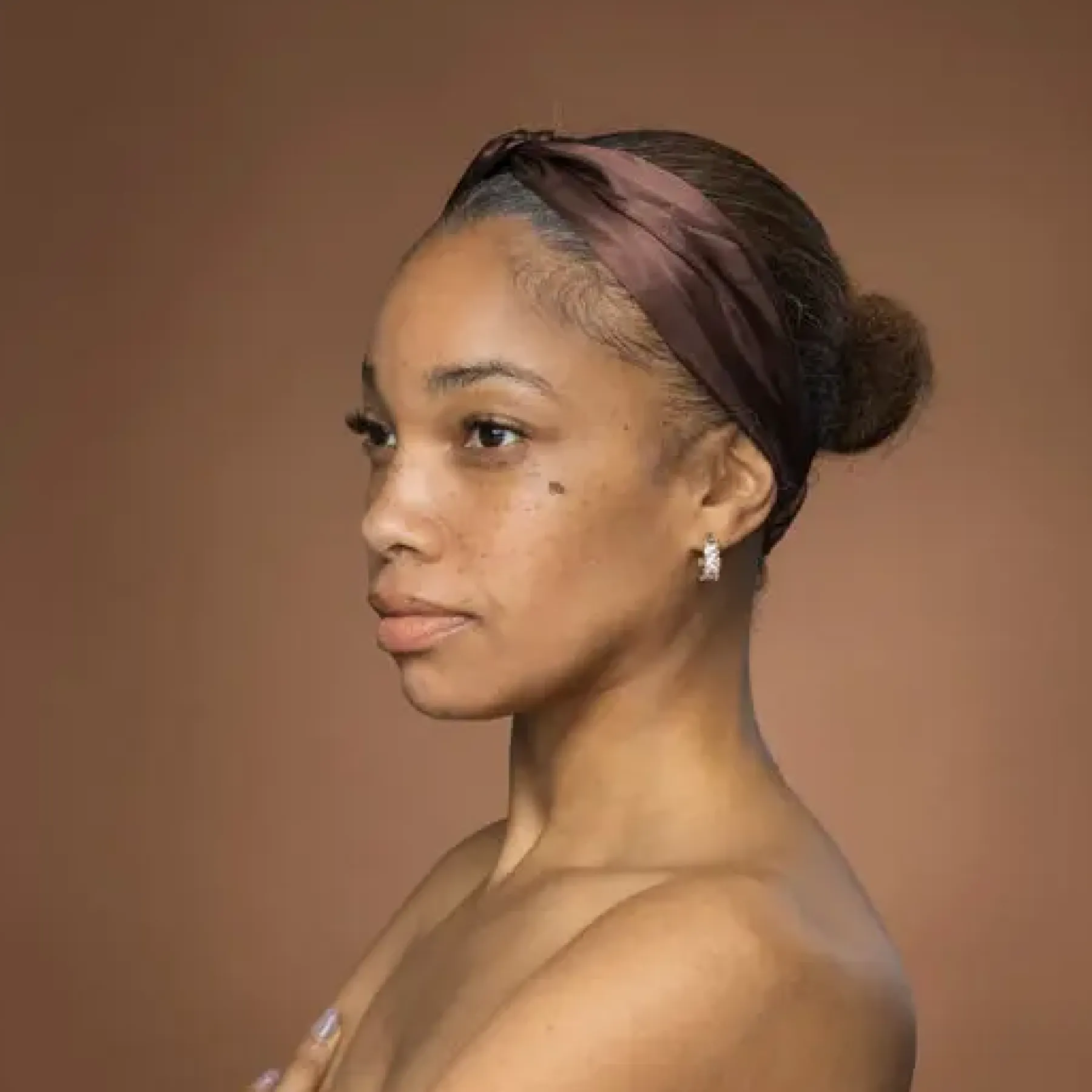 Hot Satin Headband With Twist Brown Curly & Coily Accessories