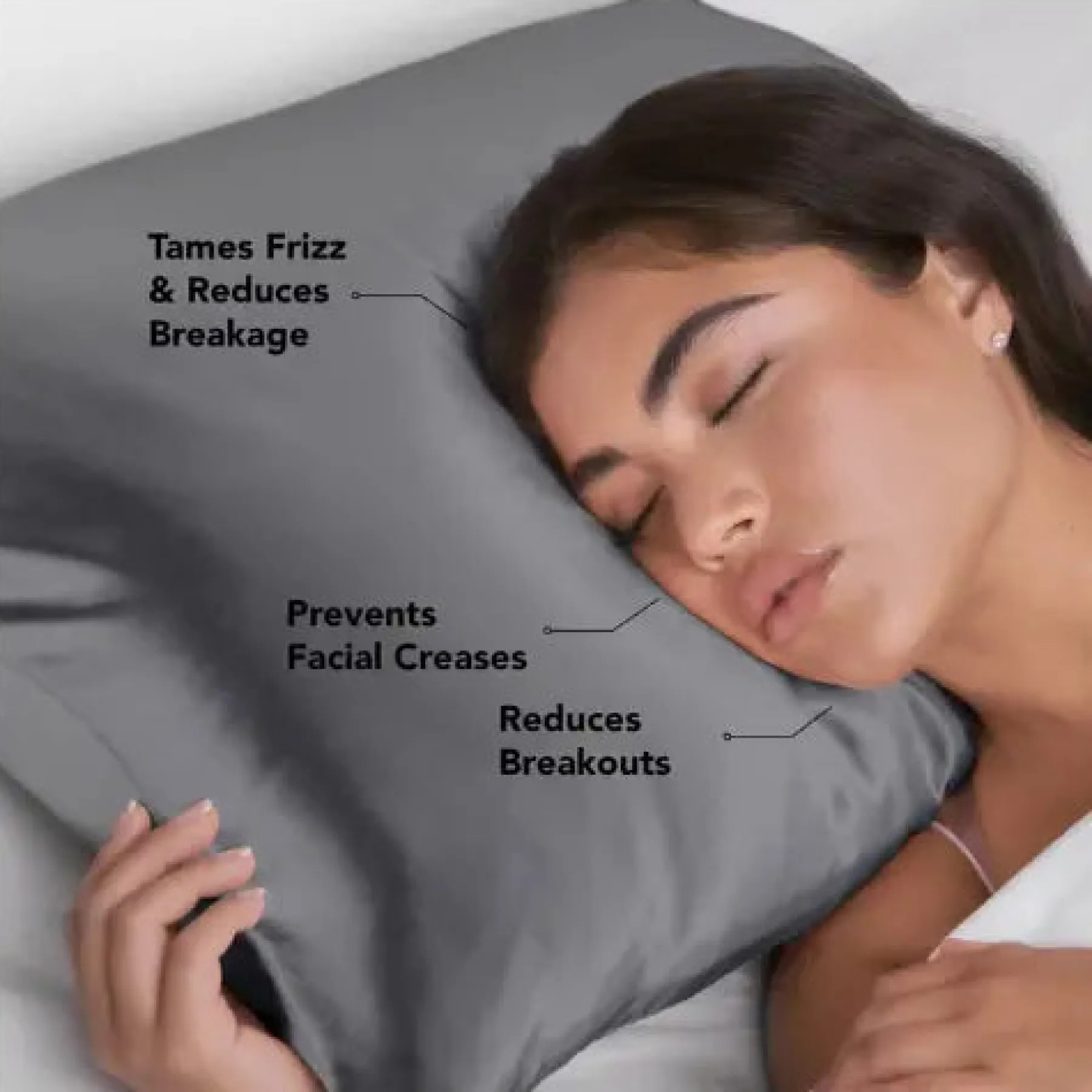 Satin Pillowcase Charcoal Kopfkissenbezüge|Kopfkissenbezüge