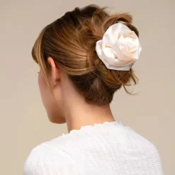 Discount Satin Rosette Flat Cloud Clip Cream Haarspangen & -Clips