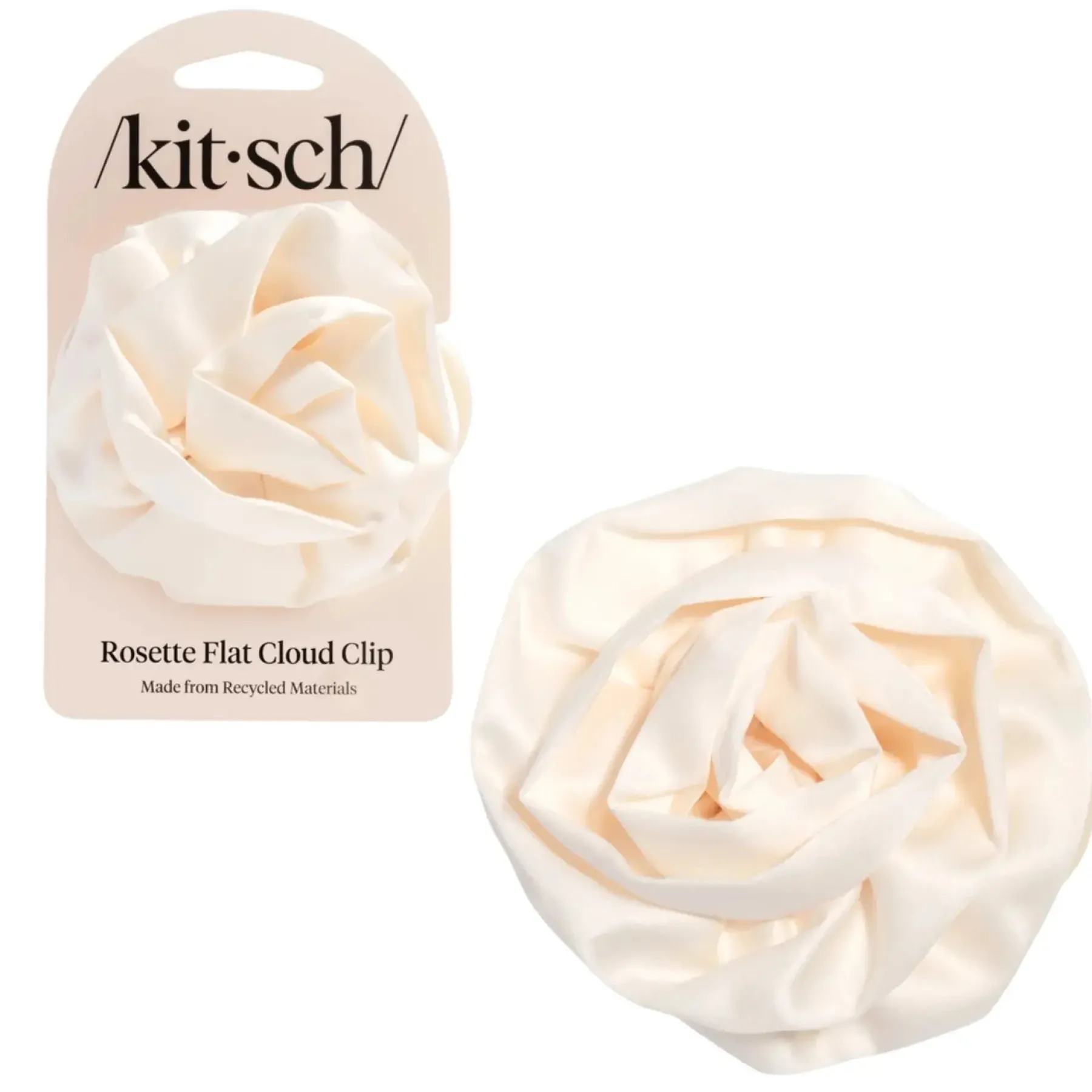 Discount Satin Rosette Flat Cloud Clip Cream Haarspangen & -Clips