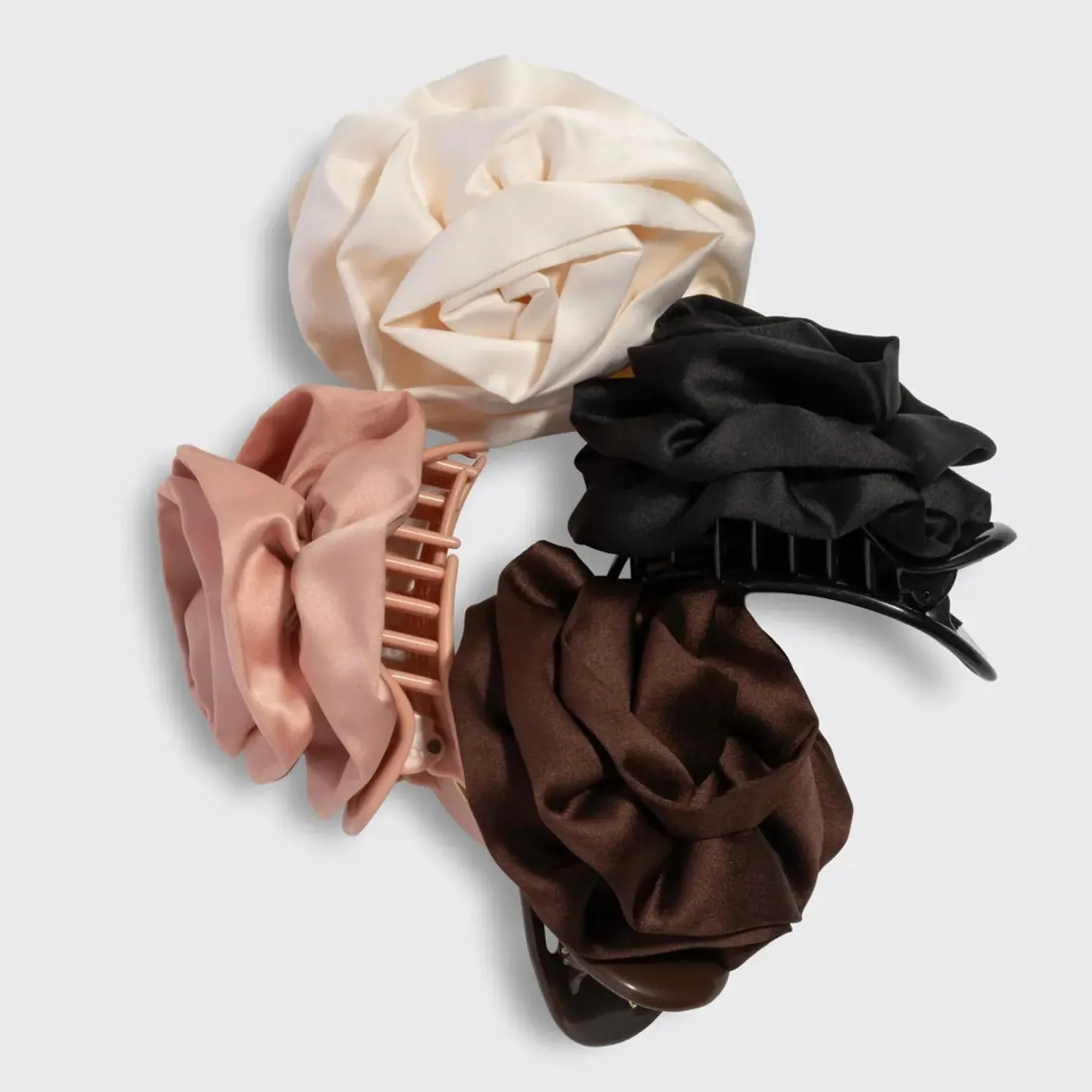 Best Satin Rosette Flat Cloud Clip Chocolate Haarspangen & -Clips
