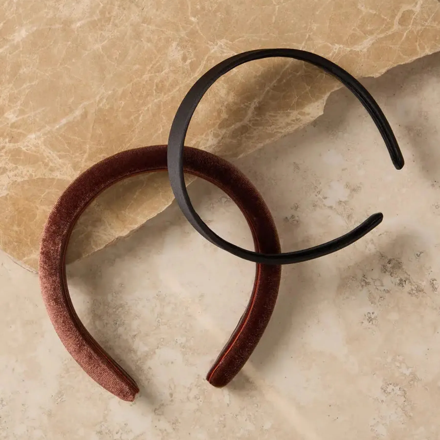 Discount Satin & Velvet Headbands Black/Cocoa Stirnbänder