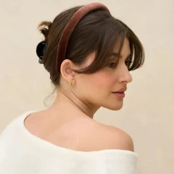 Discount Satin & Velvet Headbands Black/Cocoa Stirnbänder