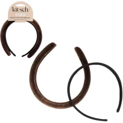 Discount Satin & Velvet Headbands Black/Cocoa Stirnbänder