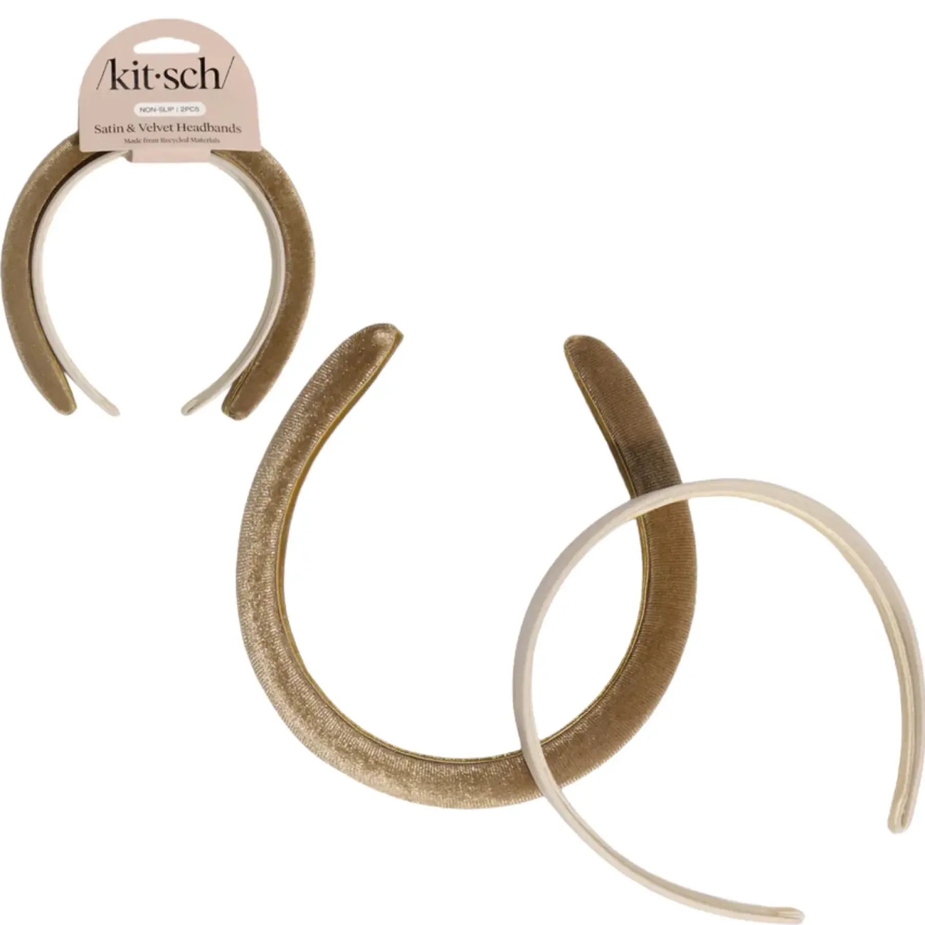 New Satin & Velvet Headbands Creme & Caramel Stirnbänder