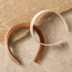 New Satin & Velvet Headbands Creme & Caramel Stirnbänder