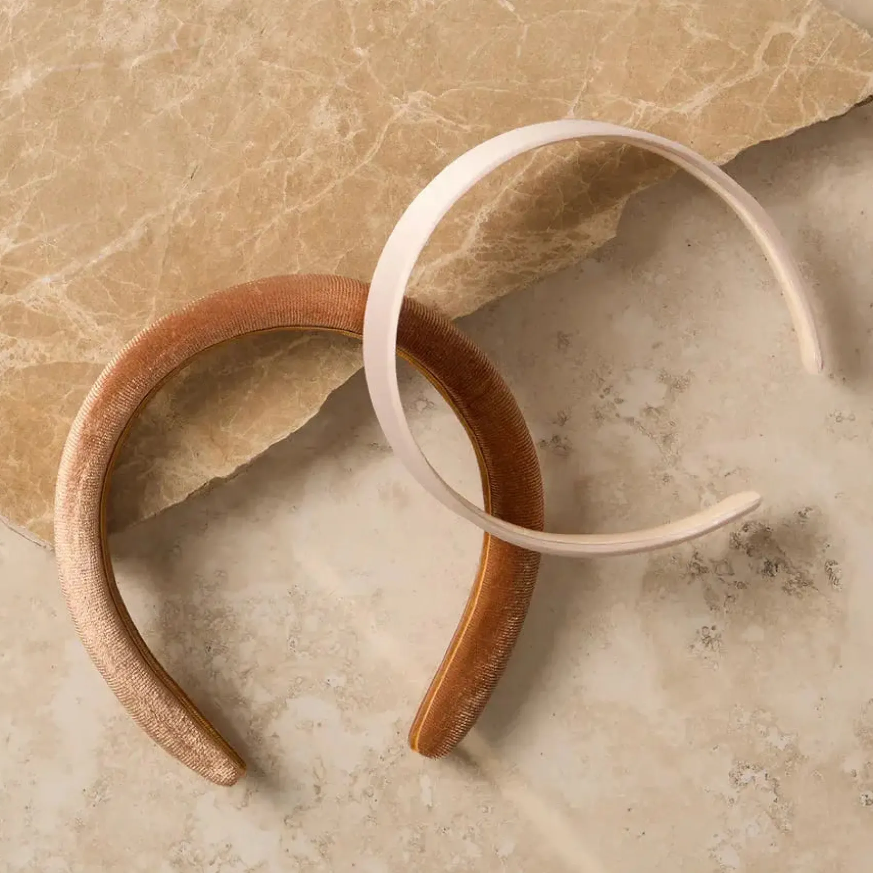 New Satin & Velvet Headbands Creme & Caramel Stirnbänder