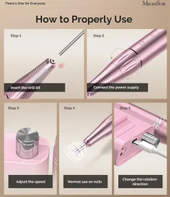Discount SC300F Clip-On Rechargeable Nail Drill 30.000RPM Pink 1. Nagels Voorbereiden|1. Nagels Voorbereiden
