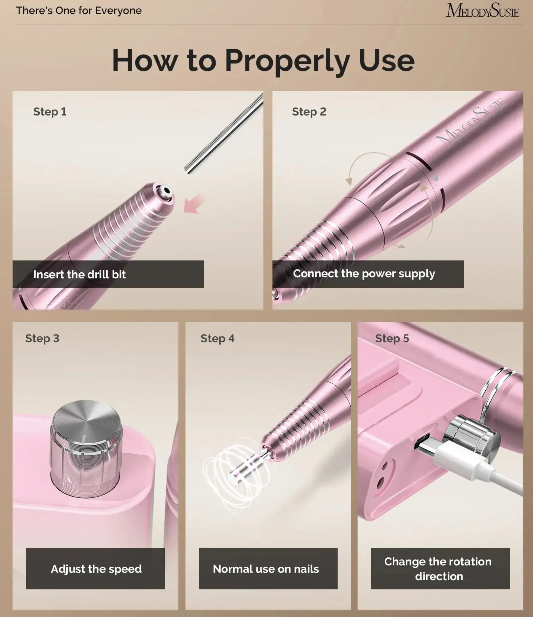 Discount SC300F Clip-On Rechargeable Nail Drill 30.000RPM Pink 1. Nagels Voorbereiden|1. Nagels Voorbereiden