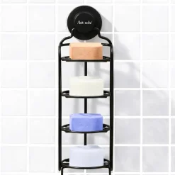 Discount Self Draining Shower Caddy Black Shampoo