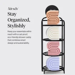 Discount Self Draining Shower Caddy Black Shampoo