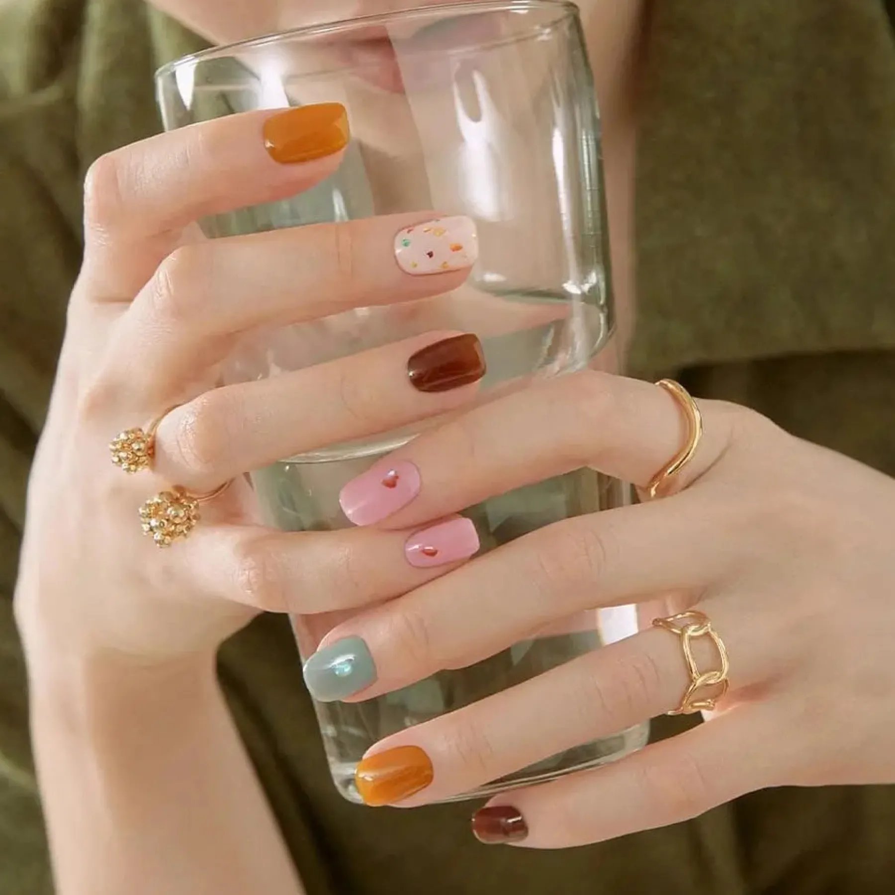 Hot Semi Cured Gel Nail Strips Butterscotch 3. Nail Wraps|Korean Nails