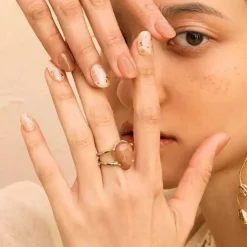 Online Semi Cured Gel Nail Strips N Almond Blossom 3. Nail Wraps|Korean Nails