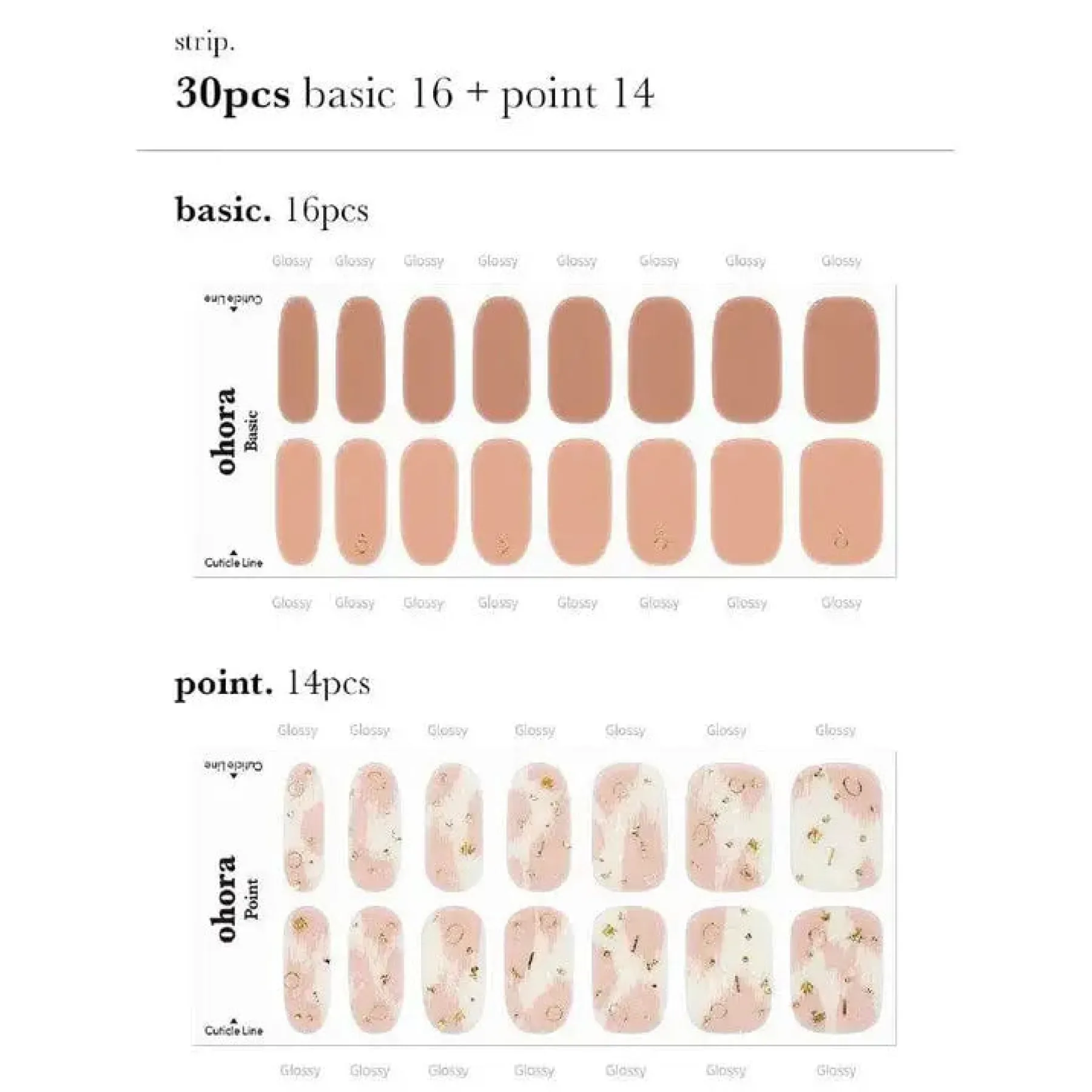 Online Semi Cured Gel Nail Strips N Almond Blossom 3. Nail Wraps|Korean Nails