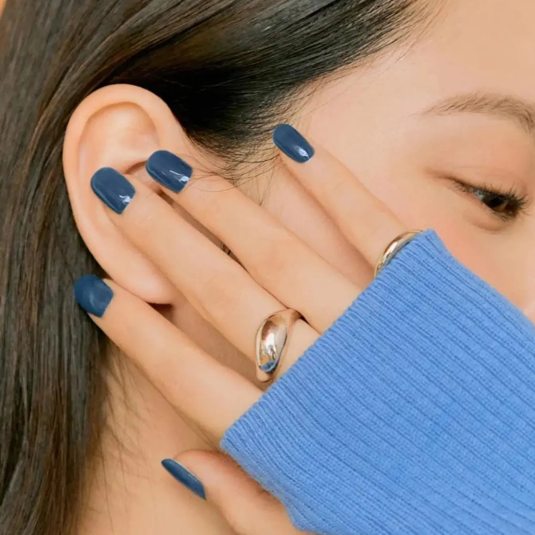 Clearance Semi Cured Gel Nail Strips N Cream Indigo 3. Nail Wraps|Korean Nails