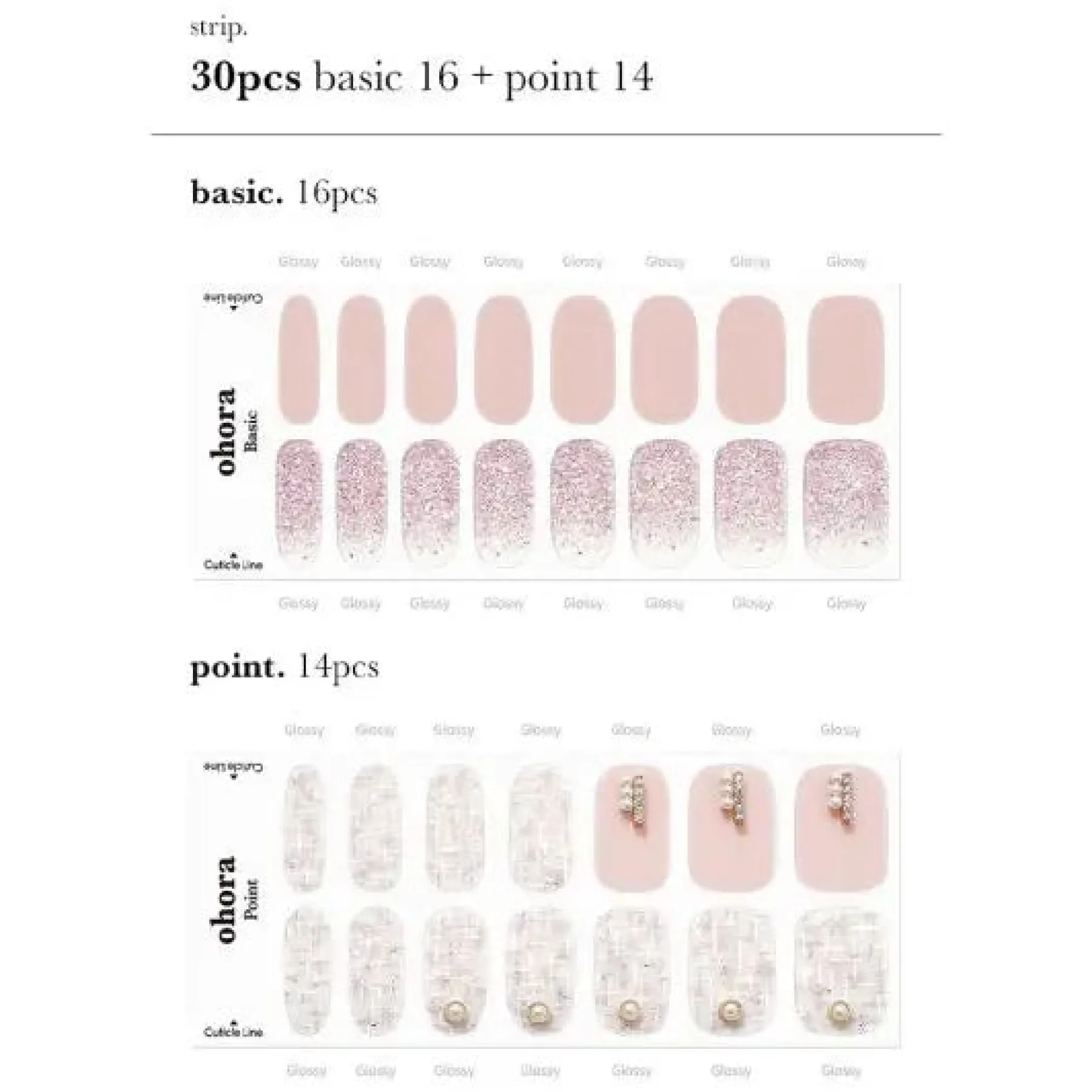 New Semi Cured Gel Nail Strips N Perle De Coco 3. Nail Wraps|Korean Nails