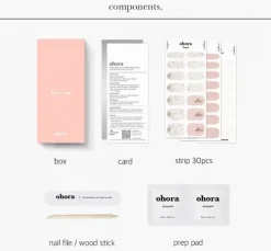 New Semi Cured Gel Nail Strips N Perle De Coco 3. Nail Wraps|Korean Nails