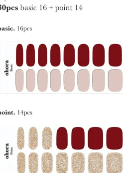 Online Semi Cured Gel Nail Strips N Rosewood 3. Nail Wraps|Korean Nails