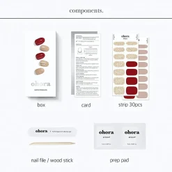 Online Semi Cured Gel Nail Strips N Rosewood 3. Nail Wraps|Korean Nails