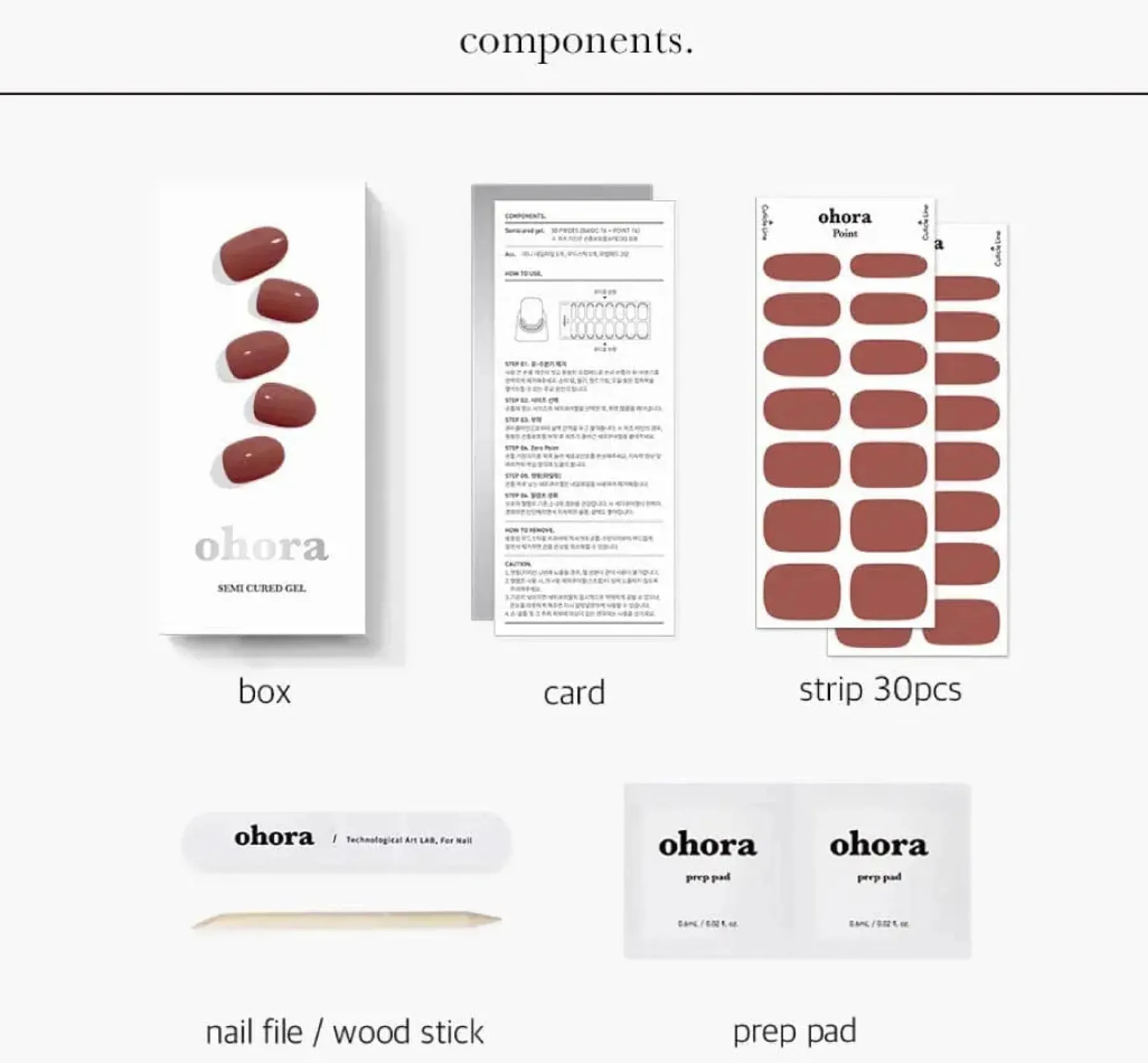 Clearance Semi Cured Gel Nail Strips N Tint Brick 3. Nail Wraps|Korean Nails