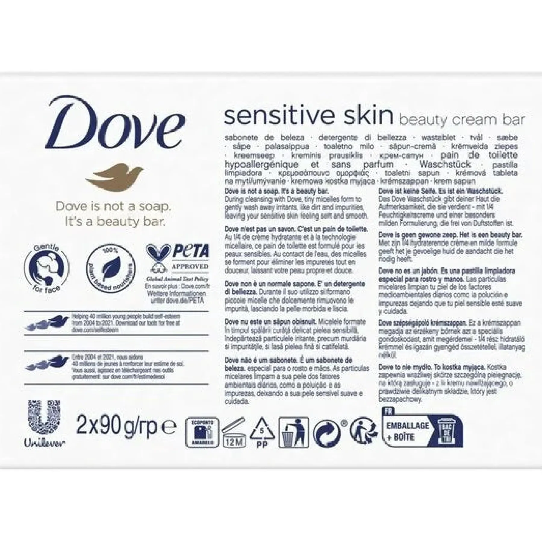 Sensitive Beauty Cream Bar 4-Pack Soap Bars|Duschgel